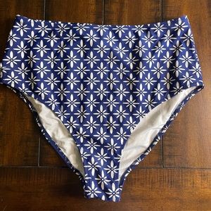 CUPSHE Swim Bottoms, size XL, Blue/White